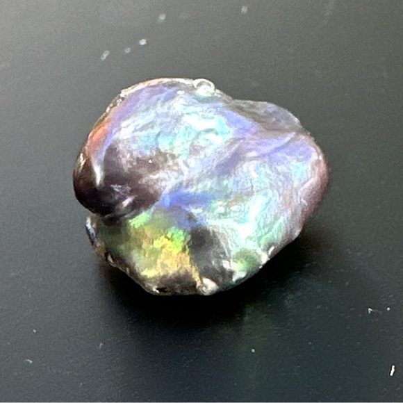 8.52ct Freeform Peacock Black Baroque Keshi Free Form Pearl Drilled Pearl - Picture 8 of 17